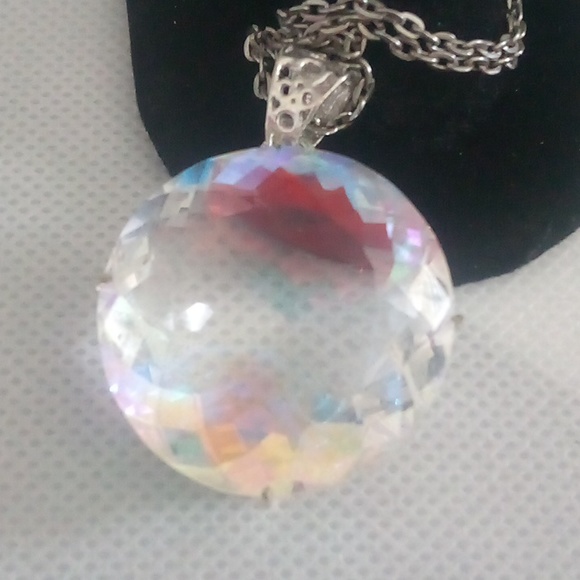 Huge 82ct cushion cut Mystic Topaz pendant 🤗💐 - Picture 7 of 8